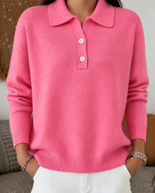 Pullover Halvknap Knap Casual