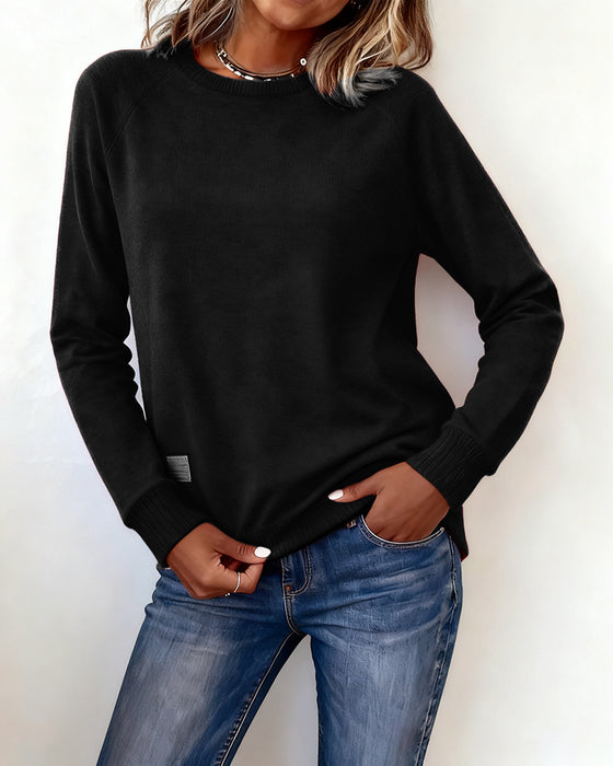 Moderne Casual Sweatshirt Med Rund Halsudskæring