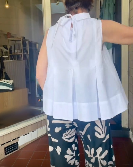 Bluse Ærmeløs Ensfarvet Simpel