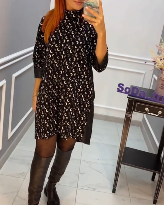 Afslappet sommerfugl kjole med print