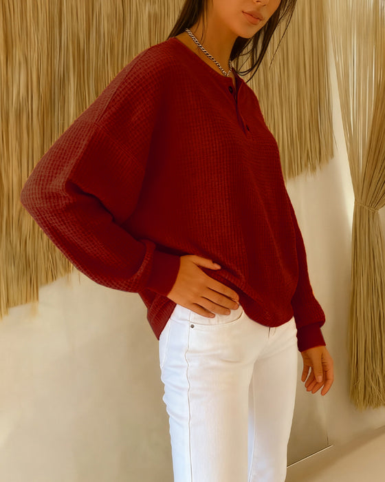 Moderne Casual Langærmet Sweatshirt I Ensfarvet