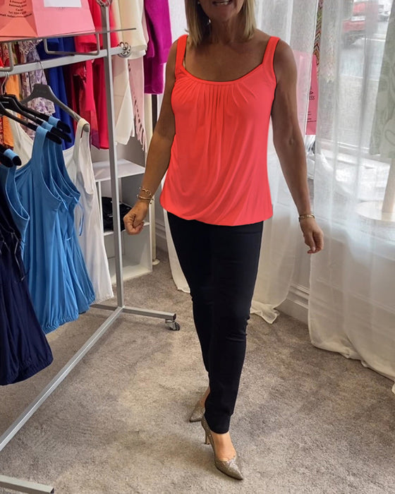 Sæt Plisseret hvid camisole top
