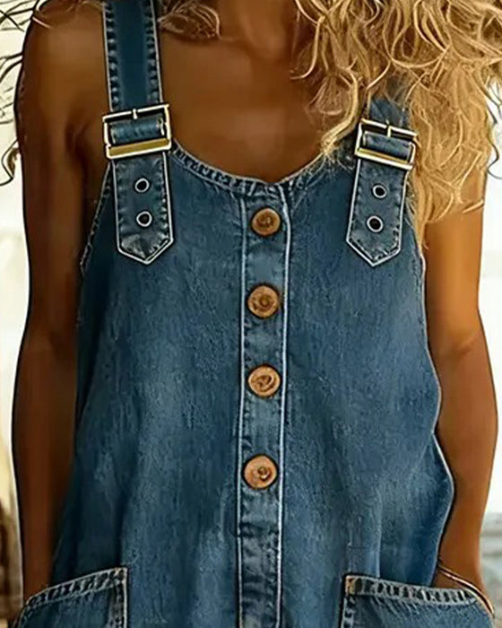 Jumpsuits Med Afslappede Denimshorts