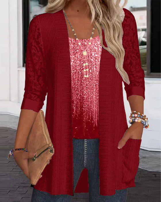 Modetop I Falsk Todelt Design