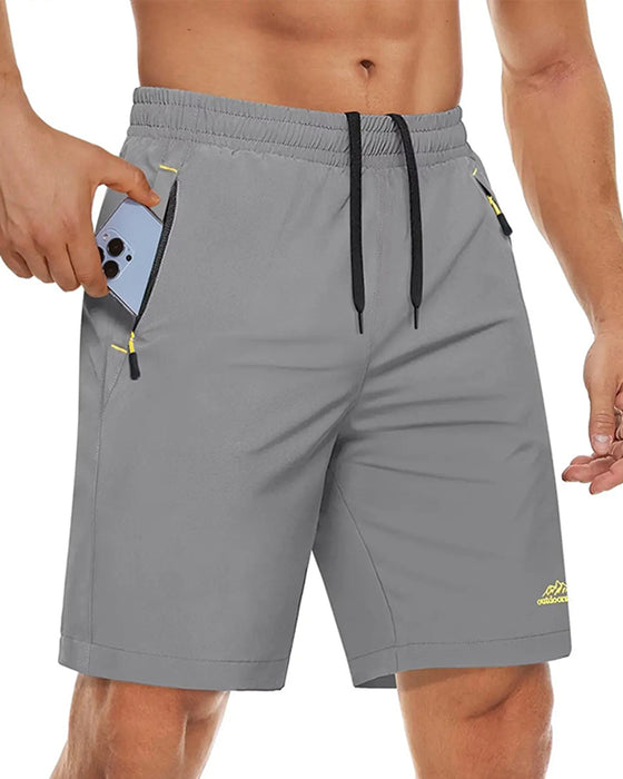 Shorts Elastik Talje Snørre Lynlås Sport