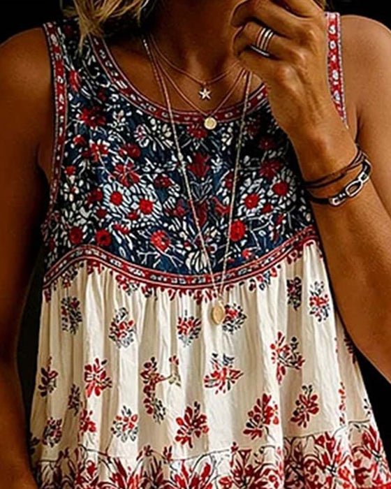 Tank Top Ærmeløs Rundhalset Bohemian