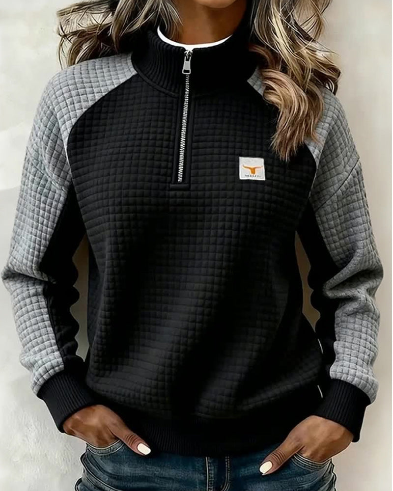 Sweatshirt Stålsætte Vaffel Farveblok