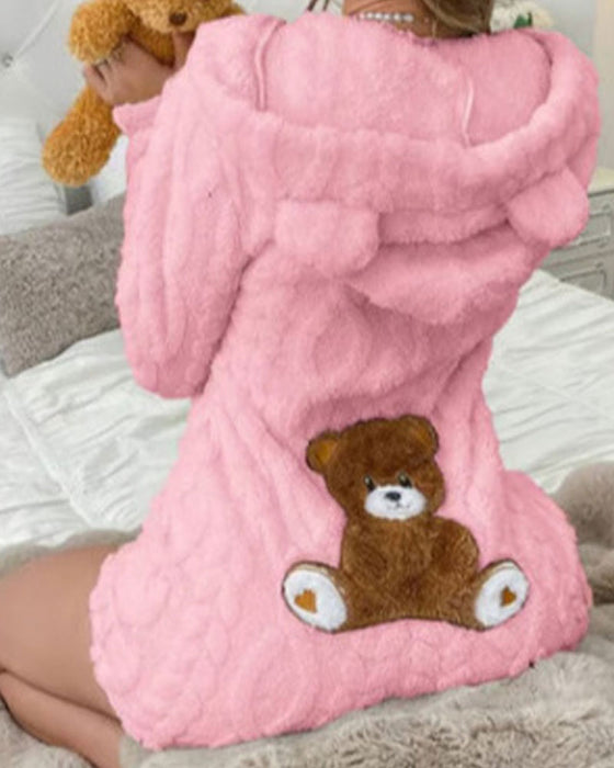 Heldragt Ensfarvet Hætte Fleece