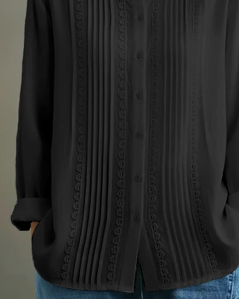 Skjorte Dukke Krave Ensfarvet Langærmet