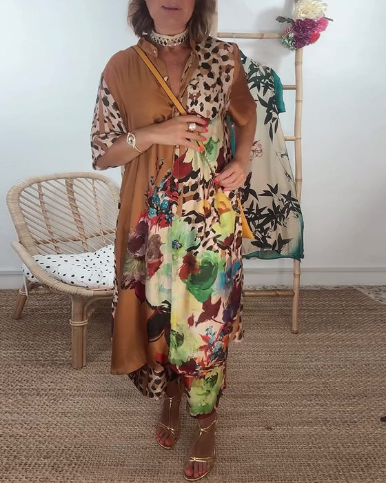 Todelt sæt med retromode print