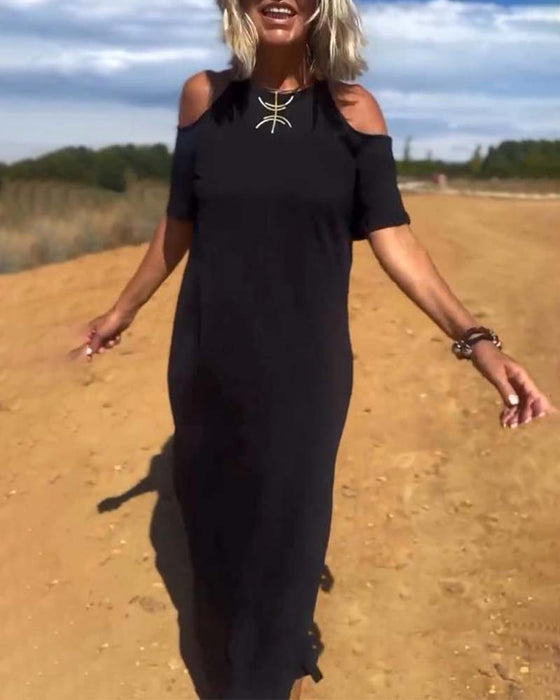 Kjole Fashion Casual Skulderfri Slank