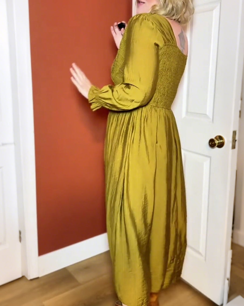 Kjole elegant v-hals blonde