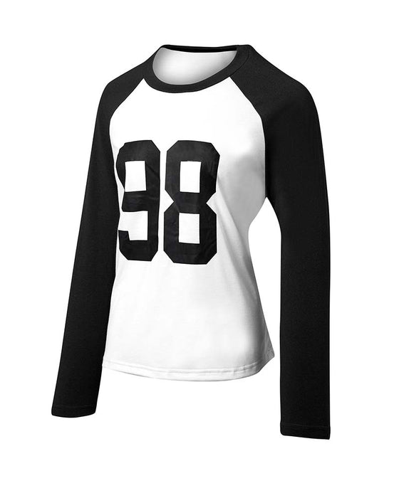 T-Shirt Casual Med Raglanærmer