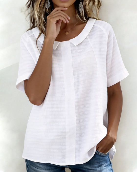 Bluse Tekstureret Peter Pan Krave