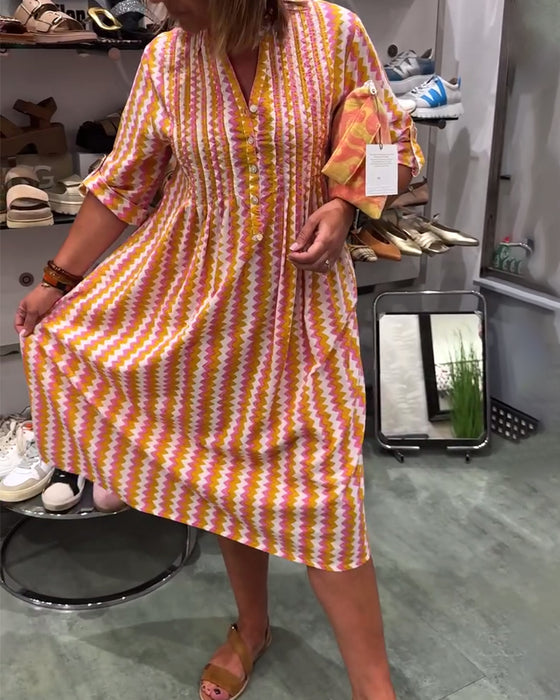 Kjole Med Bølgemønster