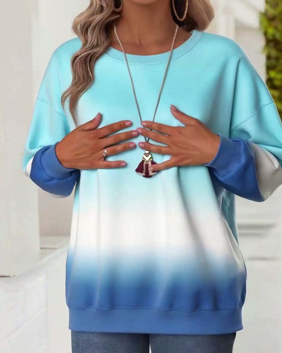 Sweatshirt afslappet gradueret rund hals