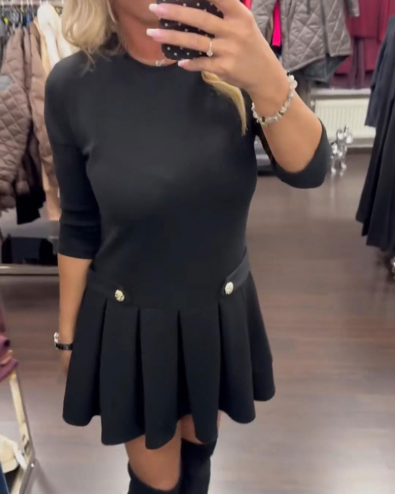 Kjole Elegant Slimmende Plisseret