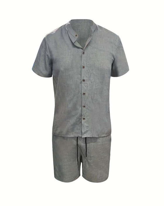 Herre Sæt Kortærmet Skjorte Og Shorts