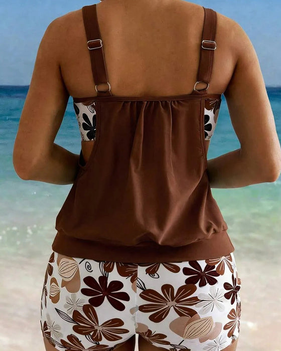 Tankinis Blomstrende Tryk Boy Short
