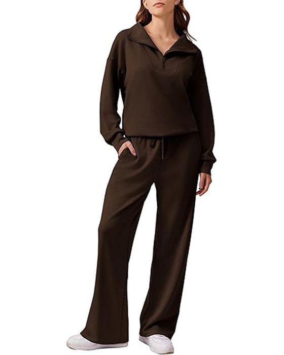 Sæt Langærmet Solid Farve Todelt