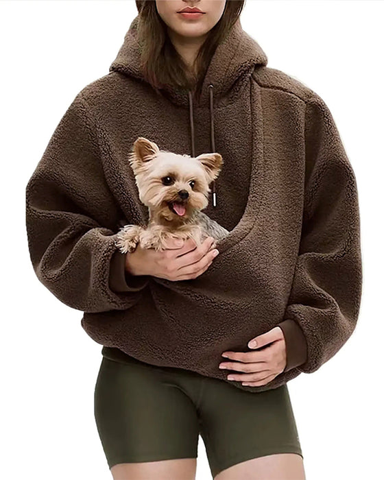 Sweatshirt Teddy Kæledyr Lomme Hætte