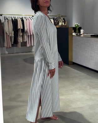 Kjole Stribet Sideslid Maxi