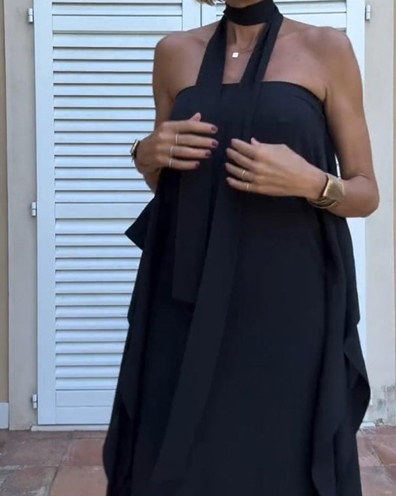 Kjole Flydende Ensfarvet