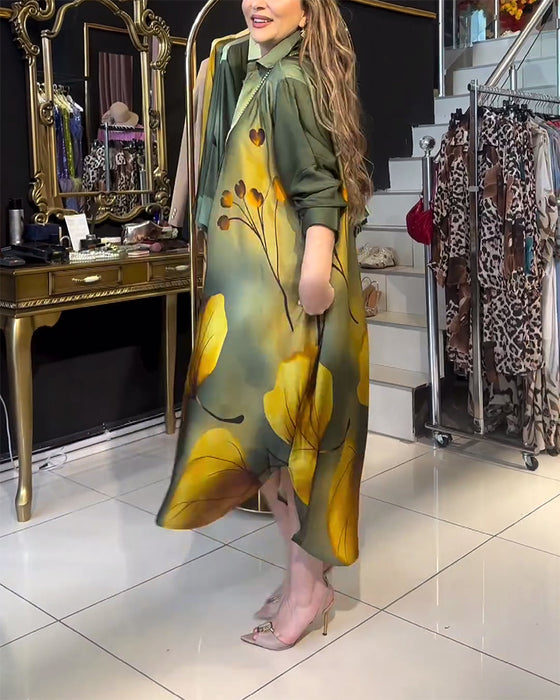Kjole med ombre-print