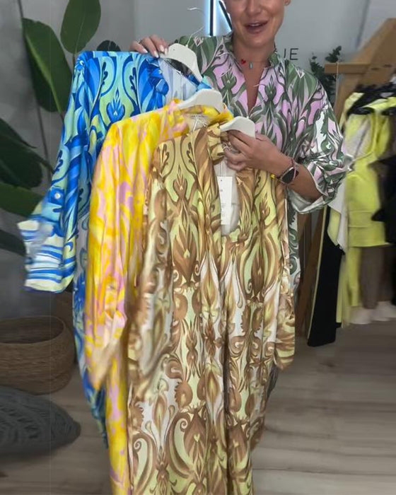 Kjole Puffærme Paisley