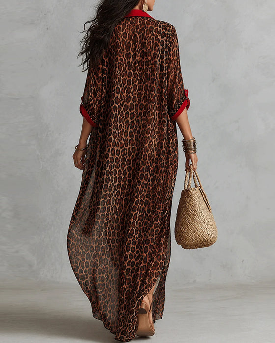 Kjole Slag Leopard Farveblok