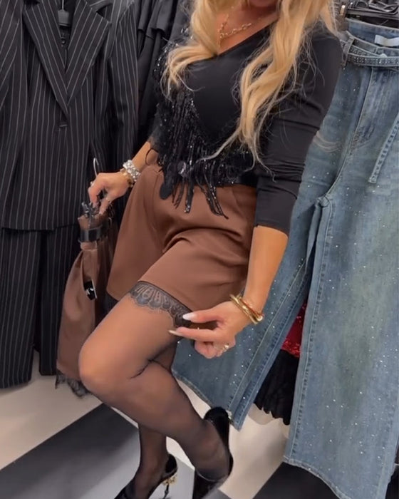 Shorts Elegant Blonder-Kantet