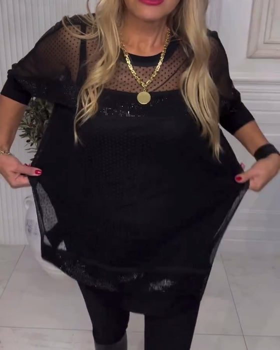 Bluse Mesh Langærme