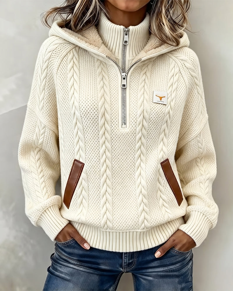 Hoodie Lynlås Casual Turtleneck