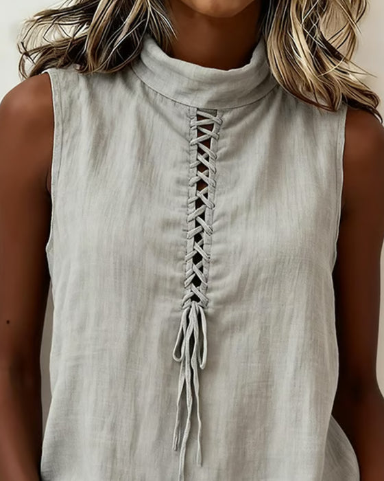 Tank Top Mock Neck Slips Ærmeløs