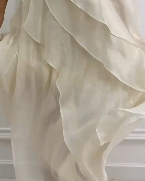 Kjole Ærmeløs Ruffle Elegant