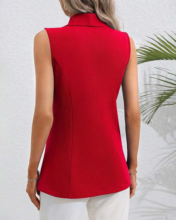 Enkeltknap Ærmeløs Cardigan Frakke