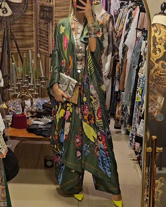 Todelt sæt i kimono-stil