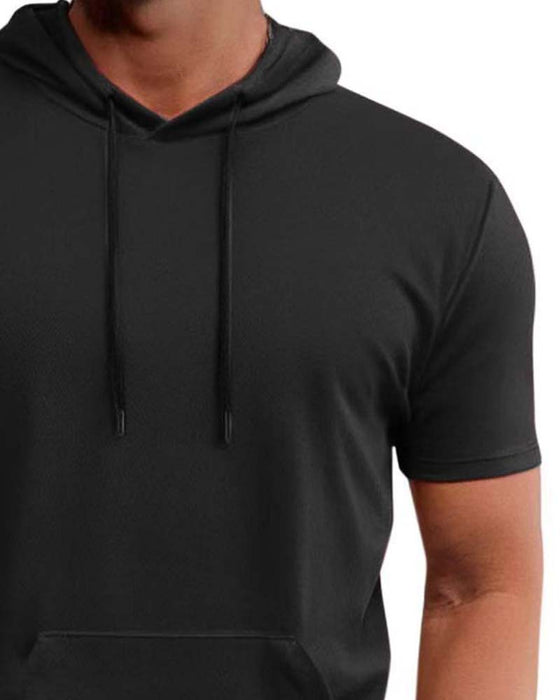 T-Shirt Hætte Hurtig Tør Kort Ærme