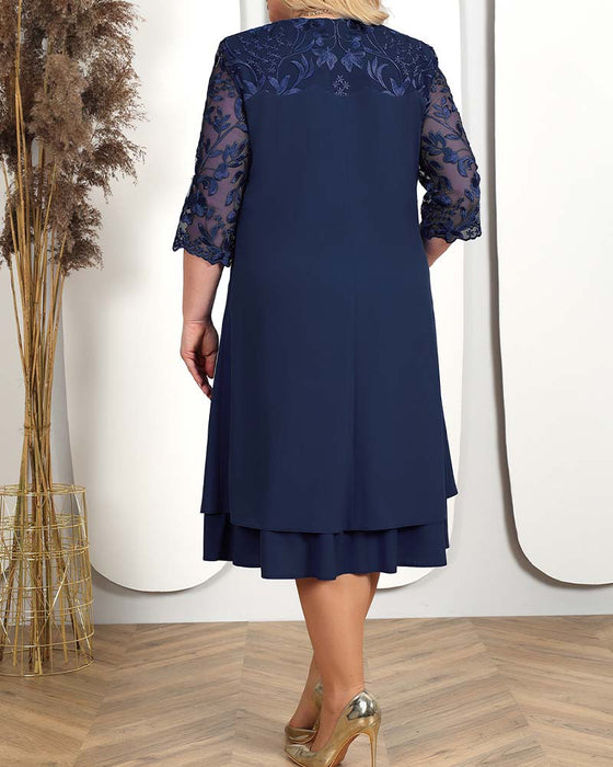 Kjole afslappet løs broderet chiffon