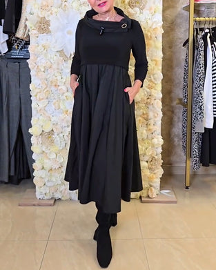 Kjole Fashionable Street Ensfarvet A-linje