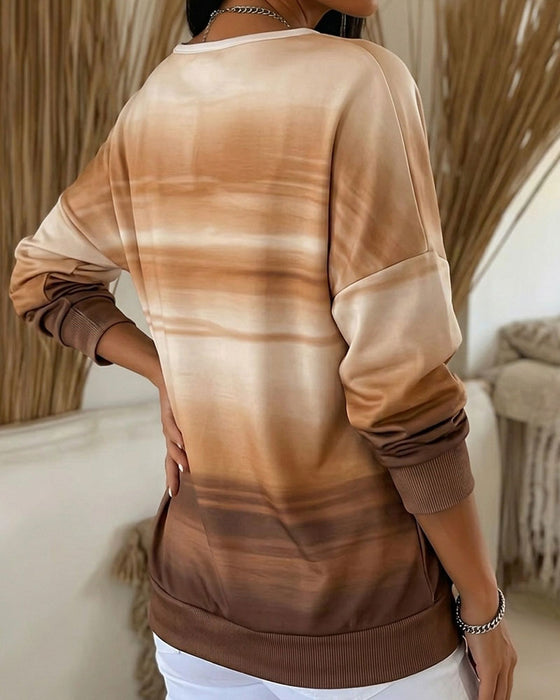 Sweatshirts V-Hals Lang Ærme Ombre