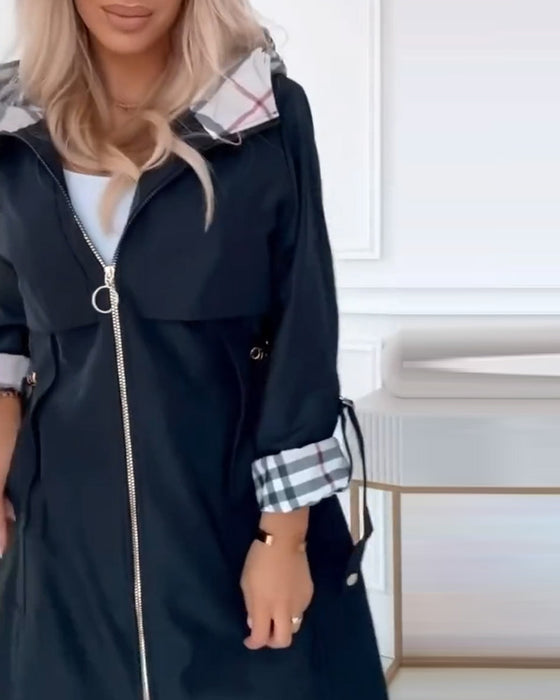 Jakke Trenchcoat Med Hoded Egenskap