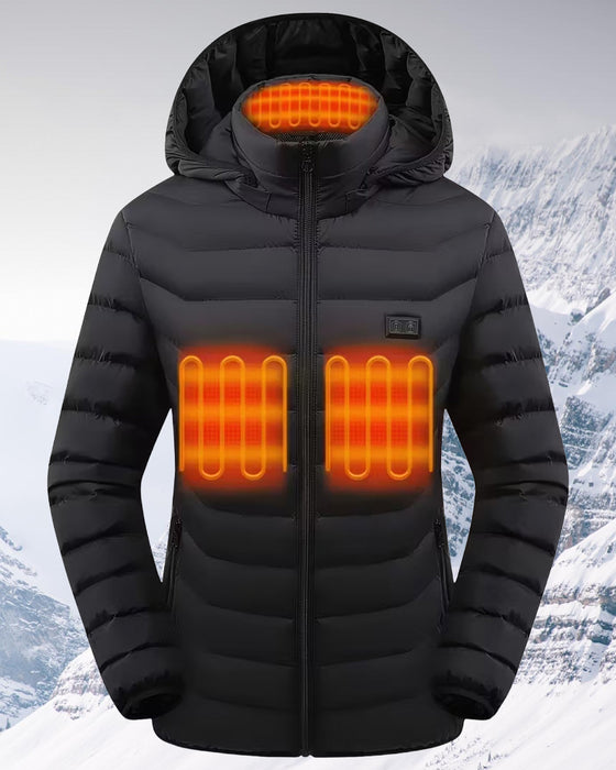 Smart Opvarmet Hættet Bomuldsfrakke