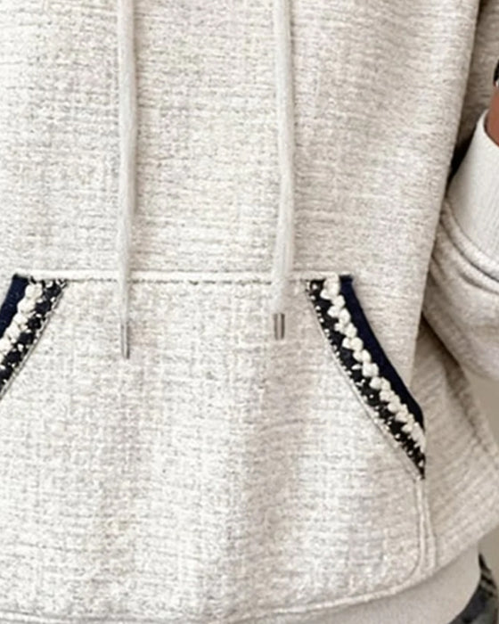 Hættetrøje Afslappet Kontrastfarve