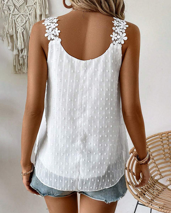 Vest Ensfarvet Skulderrem