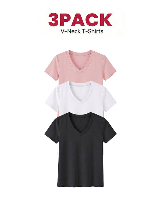 1/3-Pakke Komfortable Basic T-Shirts Til Kvinder