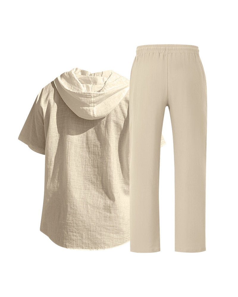 Herre Letvægt Hætte Todelt Sæt Til Sommer Casual Beklædning