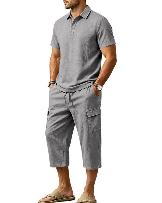Set Polo Top Capri Bukser