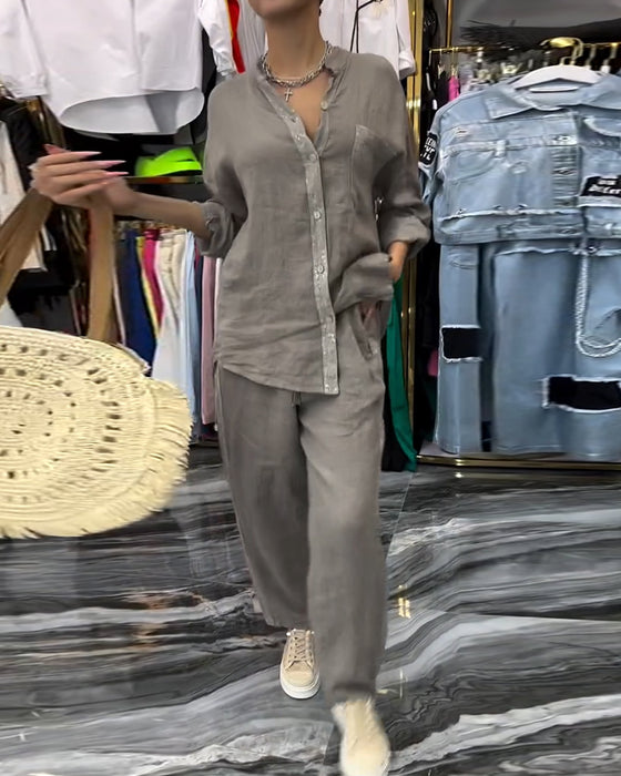 Jakkesæt Ståkrave Lomme Afslappet