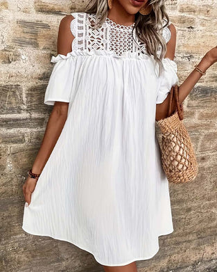 Kjole Udskæring Off-Shoulder Kort